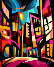 Carica l'immagine nel visualizzatore di Gallery, Dipingere con i numeri - Paesaggio Urbano Astratto Colorato Figured'Art