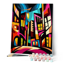 Carica l'immagine nel visualizzatore di Gallery, Dipingere con i numeri - Paesaggio Urbano Astratto Colorato