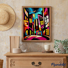 Carica l'immagine nel visualizzatore di Gallery, Dipingere con i numeri - Paesaggio Urbano Astratto Colorato