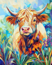 Carica l'immagine nel visualizzatore di Gallery, Dipingere con i numeri - Highland Cow in fiore Figured'Art