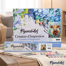 Carica l'immagine nel visualizzatore di Gallery, Dipingere con i numeri - Highland Cow in fiore