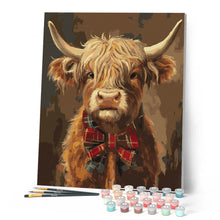 Carica l'immagine nel visualizzatore di Gallery, Dipingere con i numeri - Highland Cow Gentleman