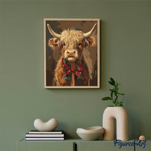Carica l'immagine nel visualizzatore di Gallery, Dipingere con i numeri - Highland Cow Gentleman