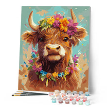 Carica l'immagine nel visualizzatore di Gallery, Dipingere con i numeri - Highland Cow regina del giardino