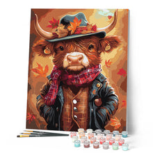 Carica l'immagine nel visualizzatore di Gallery, Dipingere con i numeri - Highland Cow stile vintage
