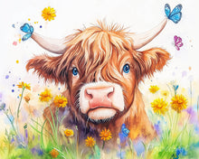 Carica l'immagine nel visualizzatore di Gallery, Dipingere con i numeri - Ritratto primaverile di Highland Cow Figured'Art