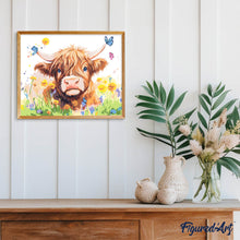 Carica l'immagine nel visualizzatore di Gallery, Dipingere con i numeri - Ritratto primaverile di Highland Cow