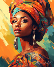 Carica l'immagine nel visualizzatore di Gallery, Dipingere con i numeri - Donna con copricapo colorato Figured'Art