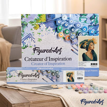 Carica l'immagine nel visualizzatore di Gallery, Dipingere con i numeri - Donna con copricapo floreale
