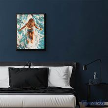 Carica l'immagine nel visualizzatore di Gallery, Dipingere con i numeri - Donna nell’oceano illuminato dal sole