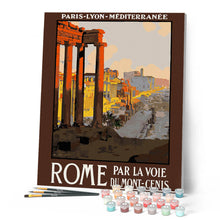 Carica l'immagine nel visualizzatore di Gallery, Dipingere con i numeri - Poster vintage di Roma