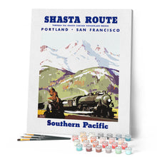 Carica l'immagine nel visualizzatore di Gallery, Dipingere con i numeri - Poster vintage della rotta Shasta