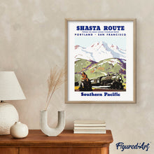 Carica l'immagine nel visualizzatore di Gallery, Dipingere con i numeri - Poster vintage della rotta Shasta