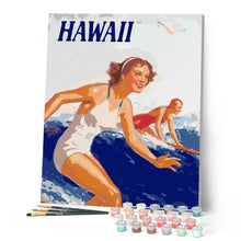 Carica l'immagine nel visualizzatore di Gallery, Dipingere con i numeri - Surfiste alle Hawaii