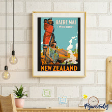 Carica l'immagine nel visualizzatore di Gallery, Dipingere con i numeri - Poster vintage della Nuova Zelanda