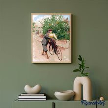 Carica l'immagine nel visualizzatore di Gallery, Dipingere con i numeri - Lezione romantica di bicicletta - dipinto vintage