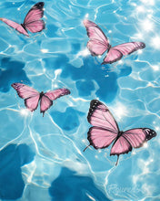 Carica l'immagine nel visualizzatore di Gallery, Dipingere con i numeri - Farfalle rosa sull’acqua Figured'Art