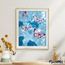 Carica l'immagine nel visualizzatore di Gallery, Dipingere con i numeri - Farfalle rosa sull’acqua