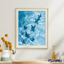 Carica l'immagine nel visualizzatore di Gallery, Dipingere con i numeri - Farfalle blu sull’acqua