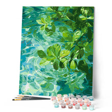 Carica l'immagine nel visualizzatore di Gallery, Dipingere con i numeri - Foglie su acqua cristallina