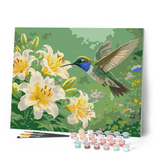 Carica l'immagine nel visualizzatore di Gallery, Dipingere con i numeri - Colibrì tra i fiori 1