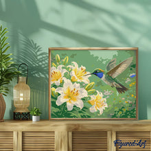 Carica l'immagine nel visualizzatore di Gallery, Dipingere con i numeri - Colibrì tra i fiori 1