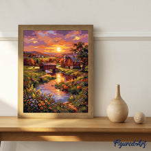 Carica l'immagine nel visualizzatore di Gallery, Dipingere con i numeri - Fattoria al tramonto