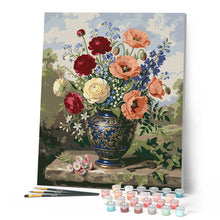 Carica l'immagine nel visualizzatore di Gallery, Dipingere con i numeri - Fiori in vaso blu