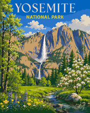 Carica l'immagine nel visualizzatore di Gallery, Dipingere con i numeri - Parco nazionale di Yosemite, Cascata Vernal - California Figured'Art