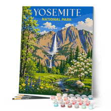 Carica l'immagine nel visualizzatore di Gallery, Dipingere con i numeri - Parco nazionale di Yosemite, Cascata Vernal - California