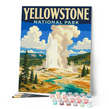 Carica l'immagine nel visualizzatore di Gallery, Dipingere con i numeri - Parco nazionale di Yellowstone, Old Faithful - Wyoming