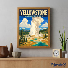 Carica l'immagine nel visualizzatore di Gallery, Dipingere con i numeri - Parco nazionale di Yellowstone, Old Faithful - Wyoming