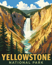 Carica l'immagine nel visualizzatore di Gallery, Dipingere con i numeri - Parco nazionale di Yellowstone, Cascate inferiori - Wyoming Figured'Art