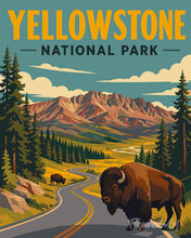 Carica l'immagine nel visualizzatore di Gallery, Dipingere con i numeri - Parco nazionale di Yellowstone, Lamar Valley - Wyoming Figured'Art