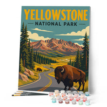 Carica l'immagine nel visualizzatore di Gallery, Dipingere con i numeri - Parco nazionale di Yellowstone, Lamar Valley - Wyoming