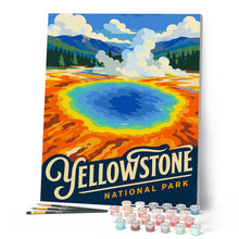 Carica l'immagine nel visualizzatore di Gallery, Dipingere con i numeri - Parco nazionale di Yellowstone, Grand Prismatic Spring - Wyoming