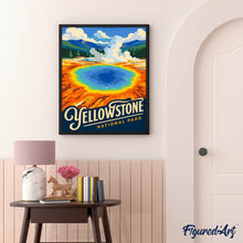 Carica l'immagine nel visualizzatore di Gallery, Dipingere con i numeri - Parco nazionale di Yellowstone, Grand Prismatic Spring - Wyoming