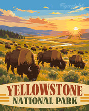 Carica l'immagine nel visualizzatore di Gallery, Dipingere con i numeri - Parco nazionale di Yellowstone, bisonti della Lamar Valley - Wyoming Figured'Art