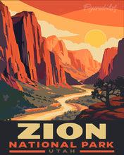 Carica l'immagine nel visualizzatore di Gallery, Dipingere con i numeri - Parco nazionale di Zion - Utah Figured'Art