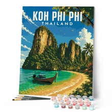 Carica l'immagine nel visualizzatore di Gallery, Dipingere con i numeri - Poster di viaggio Isole Phi Phi