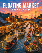 Carica l'immagine nel visualizzatore di Gallery, Dipingere con i numeri - Poster di viaggio Mercato galleggiante Figured'Art