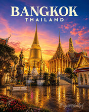 Carica l'immagine nel visualizzatore di Gallery, Dipingere con i numeri - Poster di viaggio Bangkok, Tempio del Buddha di Smeraldo Figured'Art