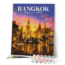 Carica l'immagine nel visualizzatore di Gallery, Dipingere con i numeri - Poster di viaggio Bangkok, Tempio del Buddha di Smeraldo