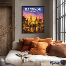 Carica l'immagine nel visualizzatore di Gallery, Dipingere con i numeri - Poster di viaggio Bangkok, Tempio del Buddha di Smeraldo