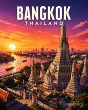 Carica l'immagine nel visualizzatore di Gallery, Dipingere con i numeri - Poster di viaggio Bangkok, Tempio dell'Alba Figured'Art