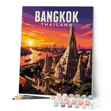 Carica l'immagine nel visualizzatore di Gallery, Dipingere con i numeri - Poster di viaggio Bangkok, Tempio dell'Alba