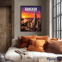 Carica l'immagine nel visualizzatore di Gallery, Dipingere con i numeri - Poster di viaggio Bangkok, Tempio dell'Alba