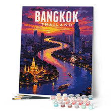 Carica l'immagine nel visualizzatore di Gallery, Dipingere con i numeri - Poster di viaggio Bangkok, Fiume Chao Phraya