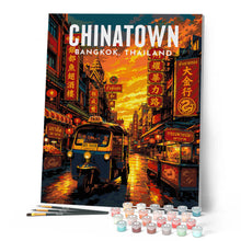 Carica l'immagine nel visualizzatore di Gallery, Dipingere con i numeri - Poster di viaggio Bangkok, Via di Chinatown