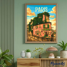 Carica l'immagine nel visualizzatore di Gallery, Dipingere con i numeri - Poster di viaggio Luce di Montmartre